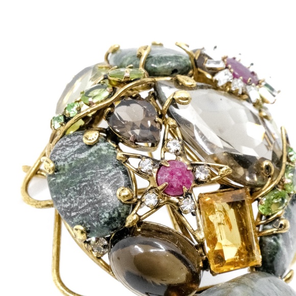 C&D JEWELRY Vintage Costume Large Ant Insect Bug Gem Brooch Pin Iradj Moini - Picture 2 of 12